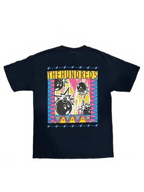 The Hundreds Adam Bomb Retro Graphic T-Shirt Black Streetwear Skate Size M